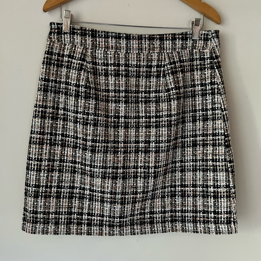LOFT Tweed Mini Skirt. Sz 8T - Picture 4 of 11